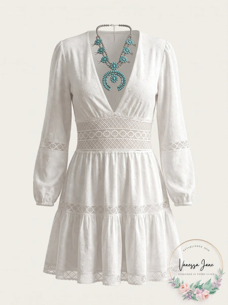 free people white dress long sleeve The Delightful V-Neck Mini Ivory, Size 6 – Vanessa Jane Explore our Philippines for Color:Mocha(Wheat) Ultimate Sundress Linen Blend model-jessbader
