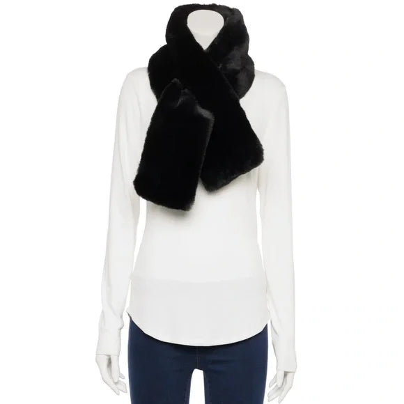 LC Lauren Conrad Women Black Pull Through Stole Scarf One Size