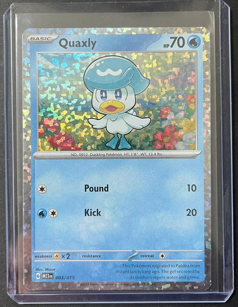 basic quaxly pokemon card Quaxly 2023 Pokémon TCG 3/15 HOLO – Vanessa Jane