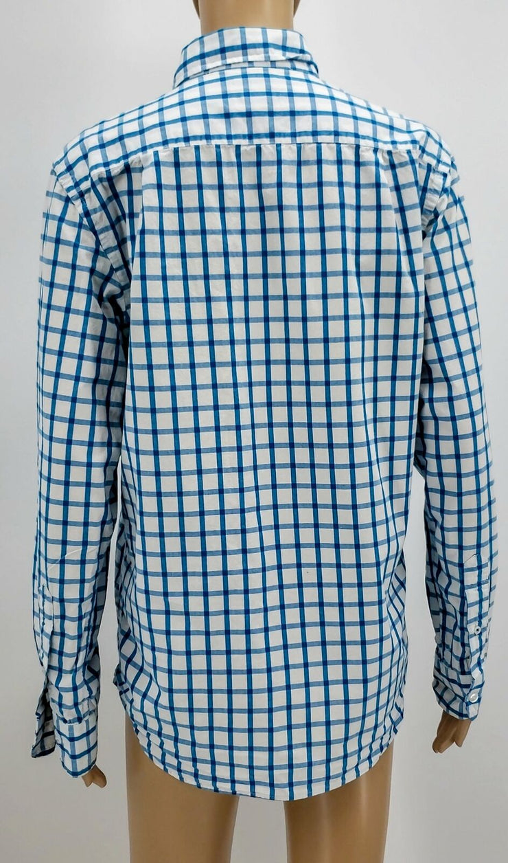 Old Navy The Classic Shirt Blue Plain Long Sleeve Button Small