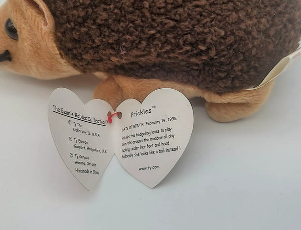 Ty Beanie Babies Prickles the Hedgehog Mint With Tag Errors Ultra