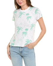 ATM Anthony Thomas Melillo Womens Palm Print Crewneck T Shirt, Size XS