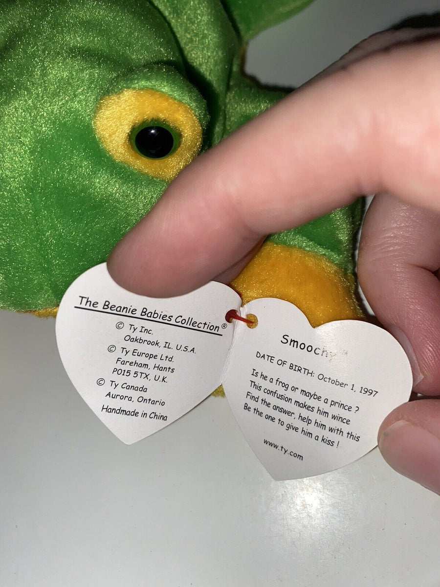 Ty Beanie Baby: Smoochy the Frog The Frog 1997 ** MANY Tag ERRORS