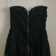 Alya Black Crochet strapless Midi Dress,Size Large