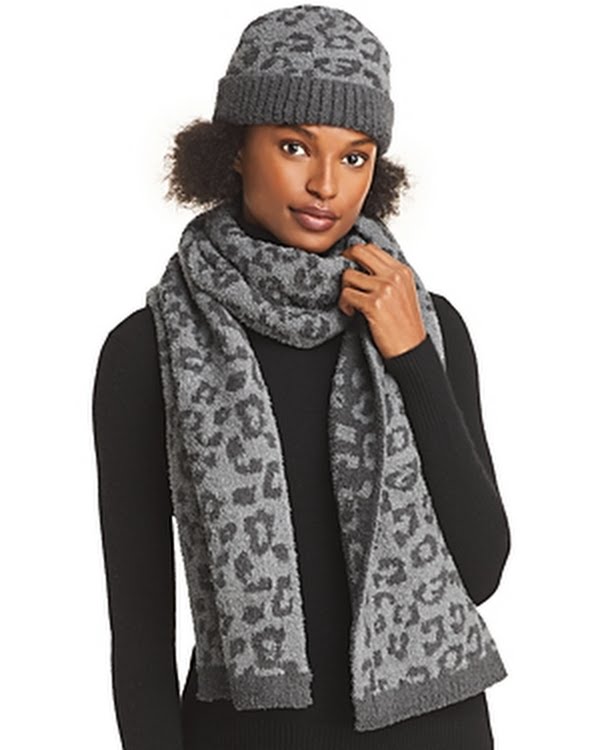 Barefoot Dreams Cozychic Barefoot in the Wild Beanie and Scarf Set