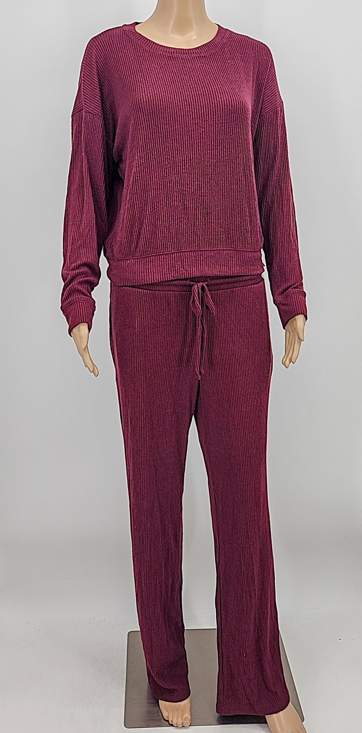 Alfani Ribbed Wide Leg Pajama Set