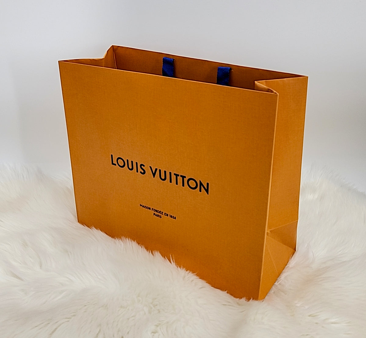 LOUIS VUITTON Orange Shopping Bag / Gift Bag 15.60x13.30x6.30 inches