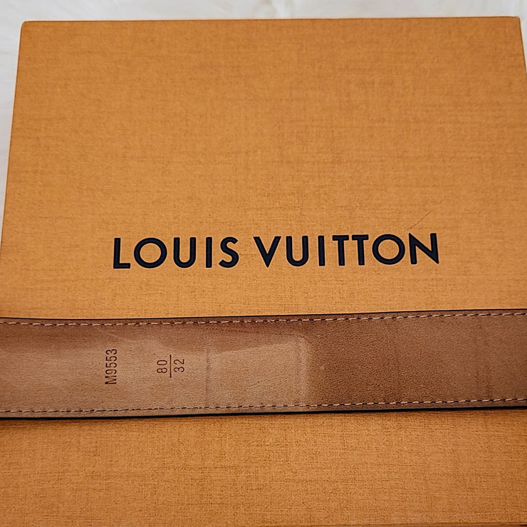 Louis Vuitton Womens Ceinture Initial 30mm Black Epi Leather Belt, Size 80 / 32