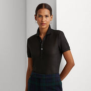LAUREN Ralph Lauren Womens Metallic Jersey Polo Shirt