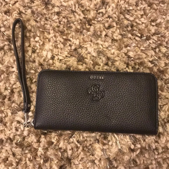 Guess Digital Zip-Around Wallet, Black