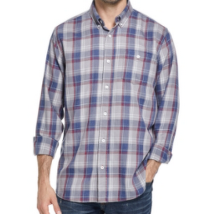 Weatherproof Vintage Mens Button-Down Plaid Shirt, Size Medium