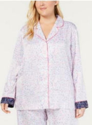 Charter Club Women's Satin  Notch-Collar Pajama Top