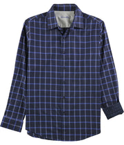 Tasso Elba Mens Windowpane Button Up Shirt, Size Small