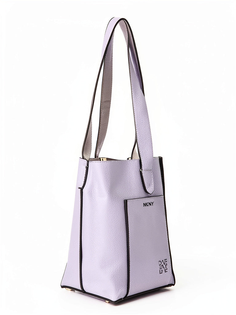 DKNY Commuter Pebble Leather Logo Tote-Lavender