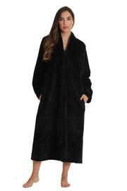 Miss Elaine Textured Fleece Long Zip Robe