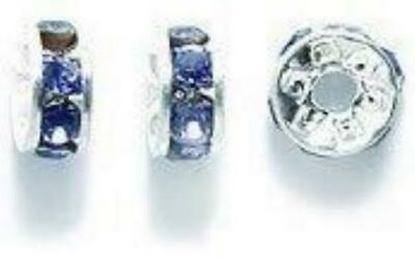 Preciosa 48-Piece Rhinestone Rondelle Beads, 4.5mm, Tanzanite