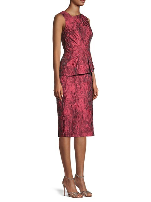 Aidan Mattox Floral Jacquard Cocktail Dress