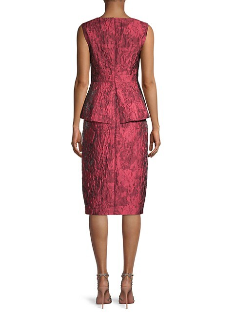 Aidan Mattox Floral Jacquard Cocktail Dress