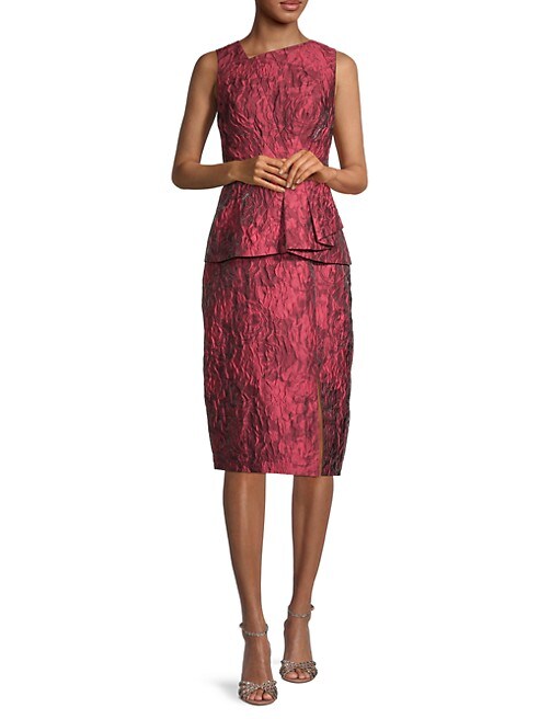 Aidan Mattox Floral Jacquard Cocktail Dress