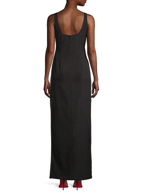 Aidan by Aidan Mattox Cutout Square Neck Gown