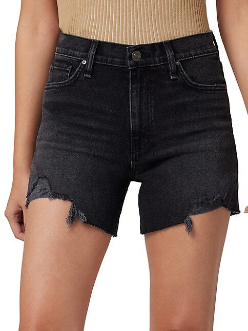 Hudson Jeans Devon High Waist Denim Shorts in Midnight Frost, Size 28