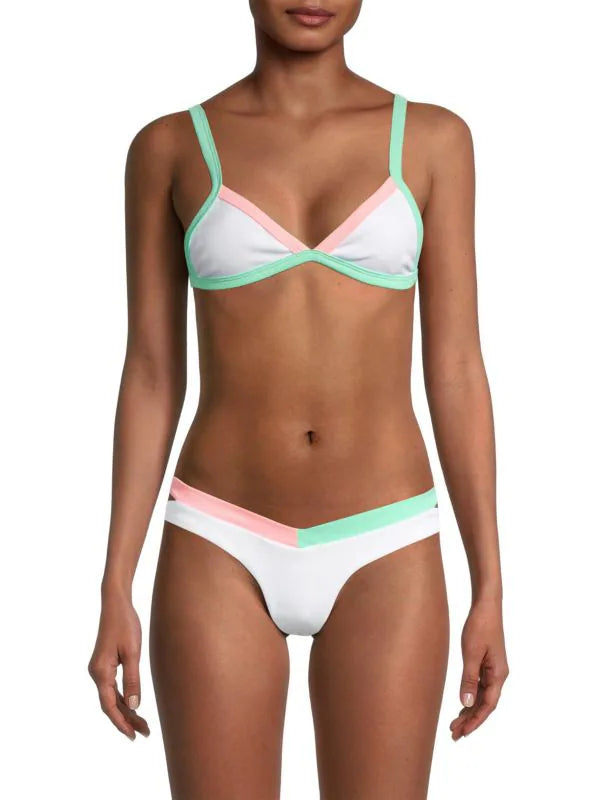 Peixoto Tina Ribbed Triangle Bikini Top