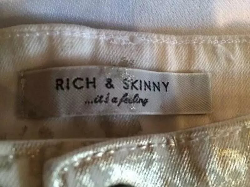 Rich and Skinny Gold Shorts, Size 28