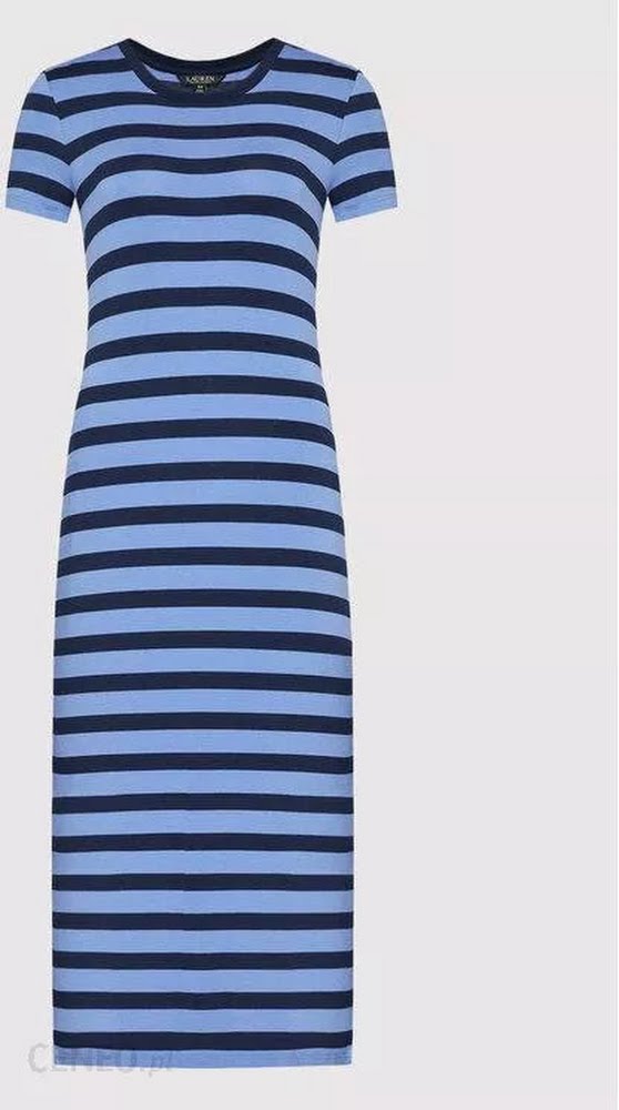 Lauren Ralph Lauren Womens Striped T Shirt Dress Keel Blue, Size XL