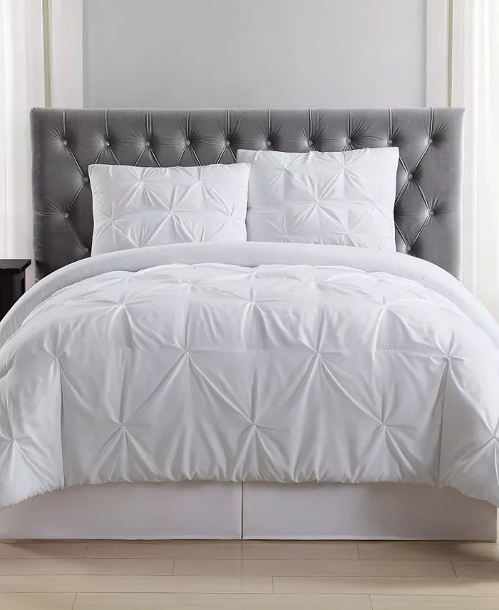 Truly Soft Pleated King Comforter Set - White