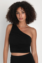 Lulus Trendy Dedication Black Slit Front Two-Piece Jumpsuit, Size Large
