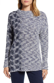 Nic + Zoe Womens Coming Along  Marled Drop Shoulder Pullover Sweater, Medium