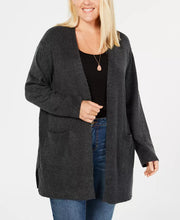 Style and Co. Womens Sweater Charcoal Plus Open Front Cardigan, 2X