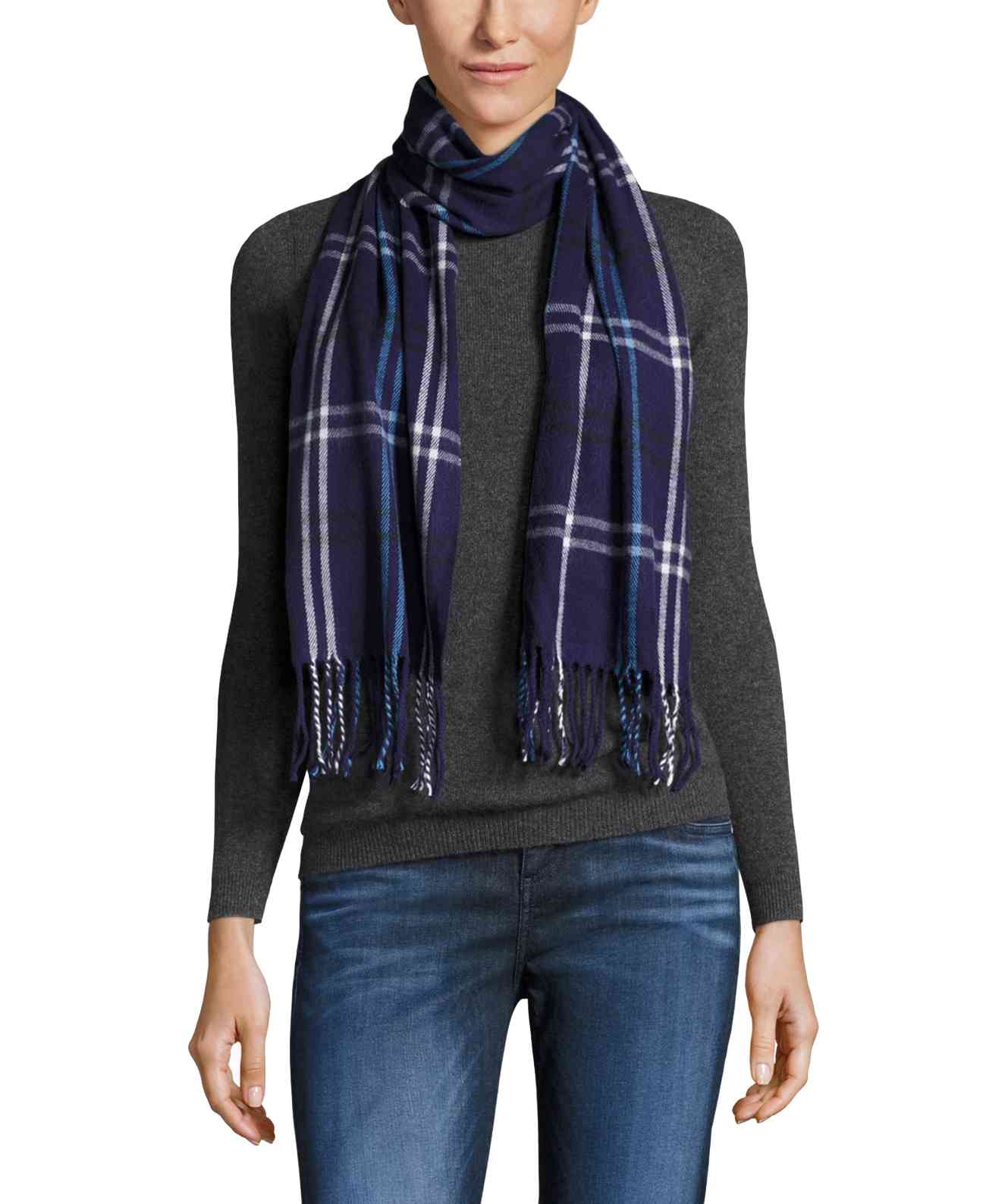 Cejon Grid Pattern Plaid Woven Scarf