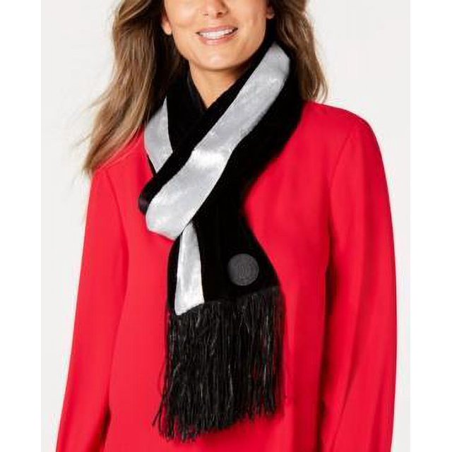 Dkny Velvet Sequined Stripe Fringe Scarf