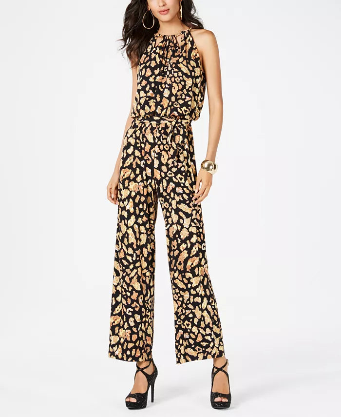 Thalia Sodi Sparkle Printed Chain Jumpsuit, Size Small