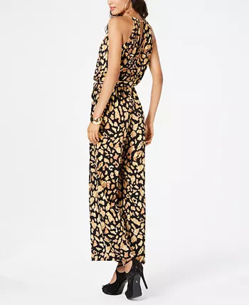 Thalia Sodi Sparkle Printed Chain Jumpsuit, Size Small