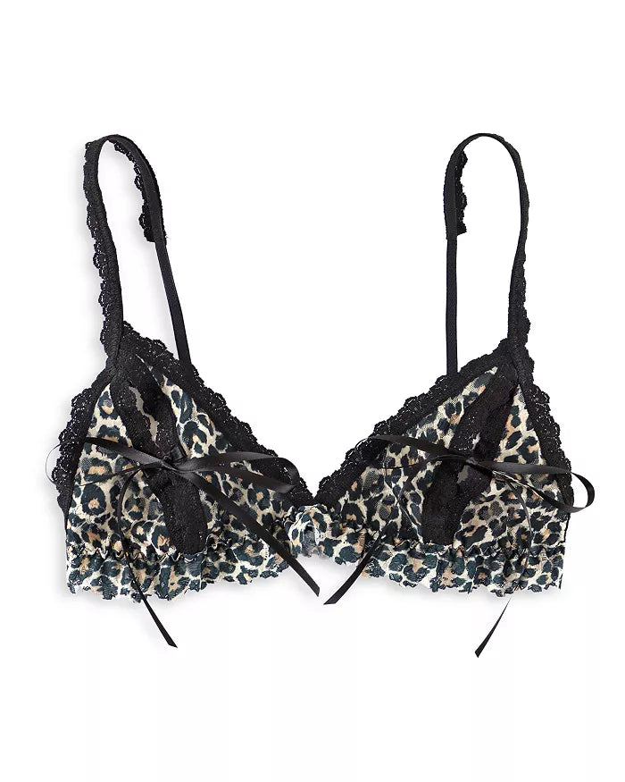 Hanky Panky After Midnight Classic Leopard Print Peekaboo Bralette, Medium