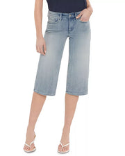 NYDJ Womens Denim Wide Leg Capri Jeans, Blue, Size 10
