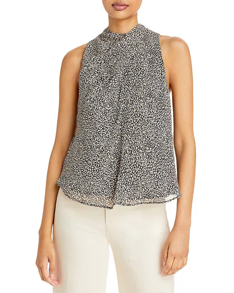 Joie Paul Printed Pleated Silk Top, Size XS