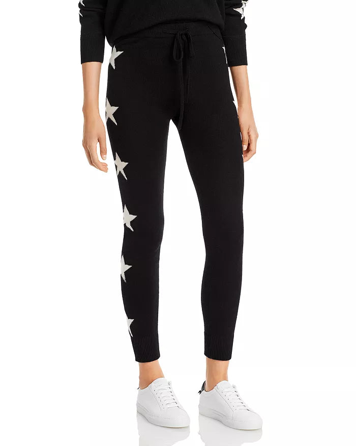 Aqua Cashmere Star Print Jogger Pants