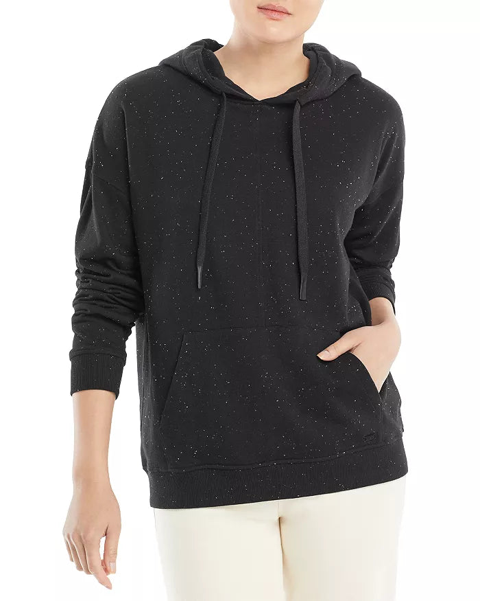 Marc NY Performance Womens Speckle Hoodie Sweatshirts  in Black, Size L