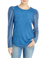 Cupio Lace Puff Sleeve Top, Size Large