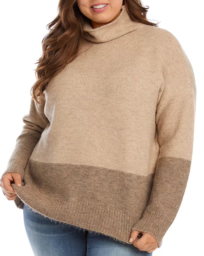 Karen Kane Color Blocked Turtleneck Sweater
