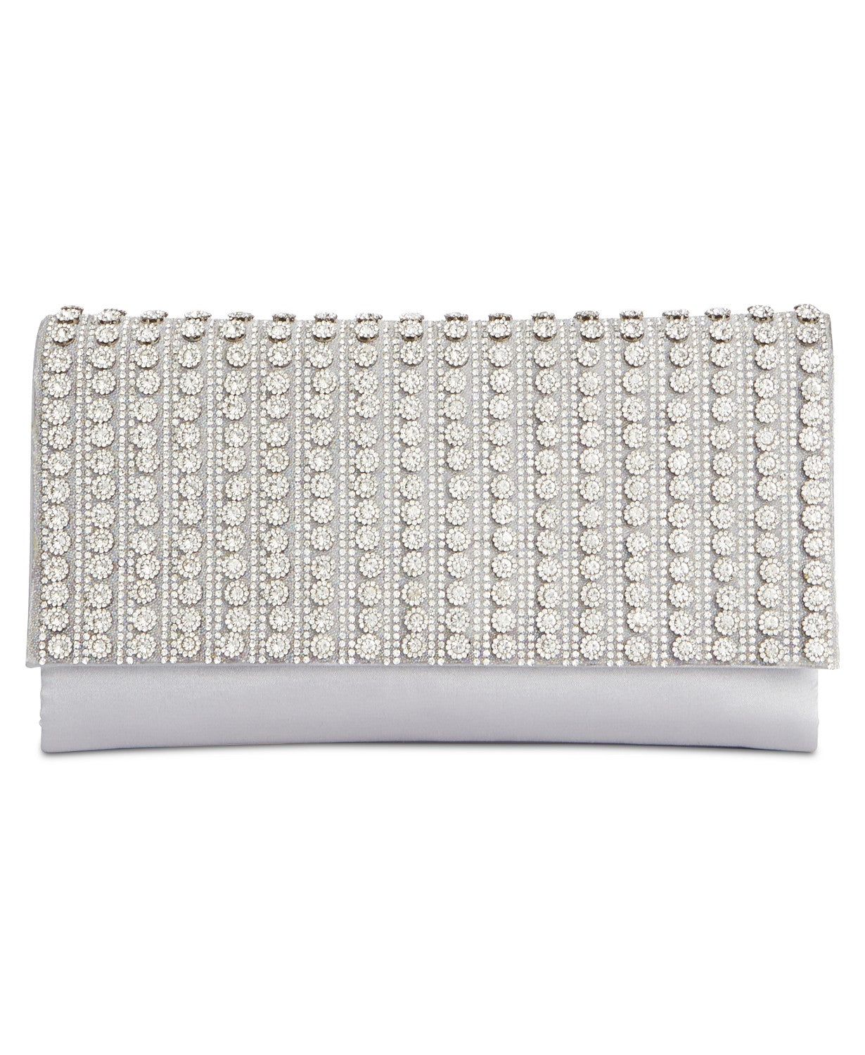 INC International Concepts Veronica Flower Sparkle Clutch (Silver)