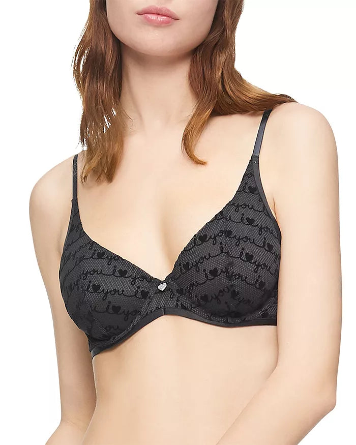 Calvin Klein Womens Limited Edition Unlined I Love You Demi Bra -Black,32D