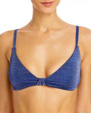 Aqua Shimmer Twist Front Bikini Top, Size XL
