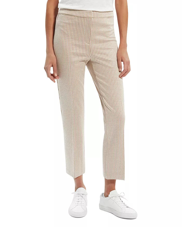 Theory Stratton St. Jean Plaid Cropped Pants