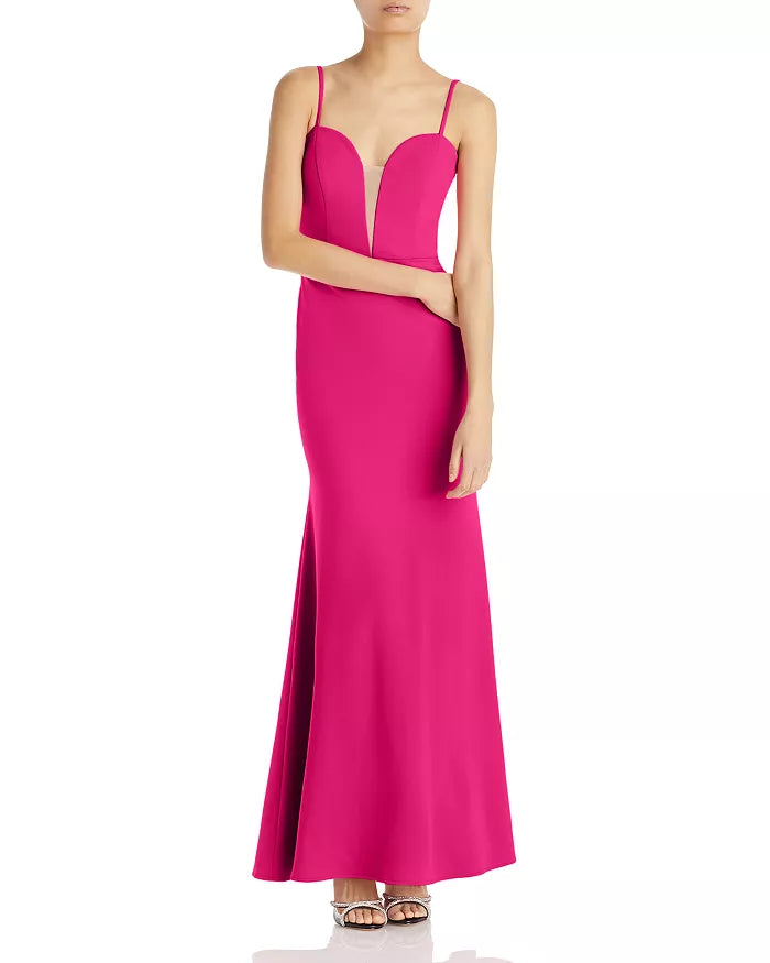 Aqua Plunge Neck Gown