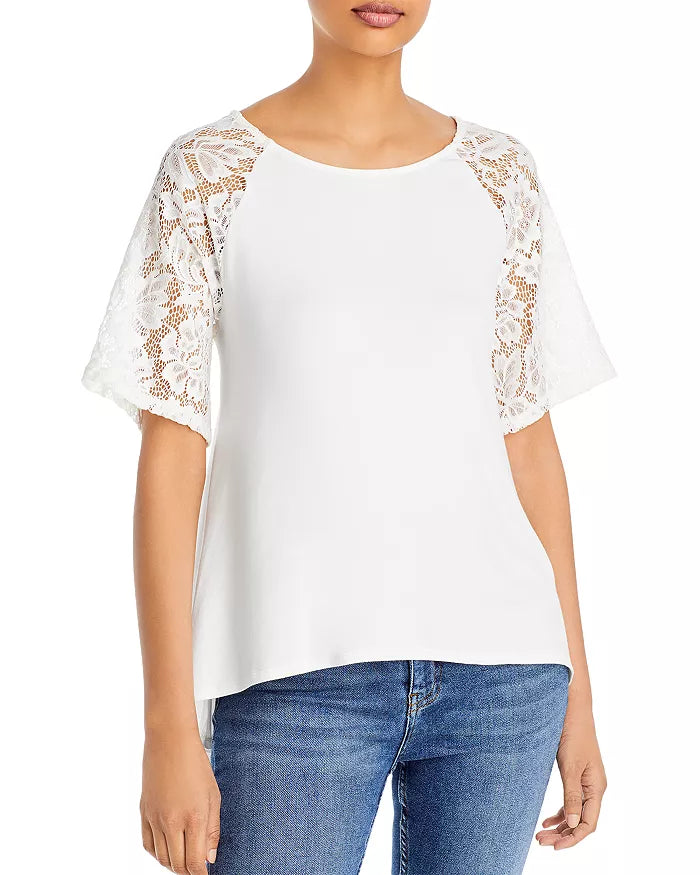 Kim and Cami Swing Lace Short Sleeve Tee, Size Small