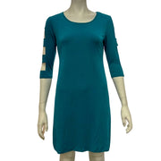 Jm Collection Petite Lattice-Sleeve Shift Dress, Size PM